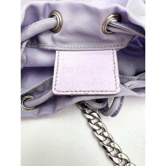 Prada Bucket Drawstring Pouch HandBag Nylon Vintage Purple Crossbody - Picture 16 of 16